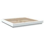 vidaXL Cadre de lit avec lumières LED blanc 200x200 cm bois ingénierie