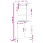 vidaXL Buffet haut Gris béton 69 5x34x180 cm Bois d'ingénierie