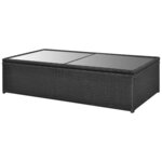 vidaXL Salon de jardin 4 Pièces avec coussins Résine tressée Noir