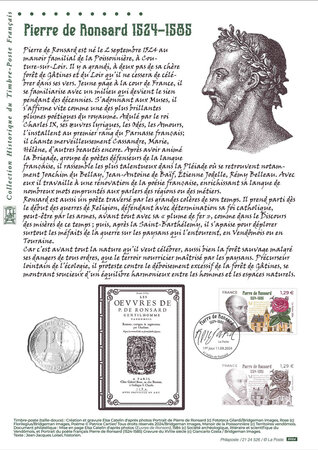 Document philatélique - Pierre de Ronsard