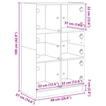 vidaXL Buffet haut avec portes gris sonoma 68x37x109cm bois ingénierie