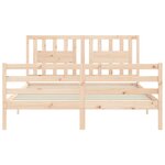 vidaXL Cadre de lit avec tête de lit 160x200 cm bois massif