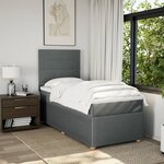 vidaXL Sommier à lattes de lit et matelas Gris foncé 90x190 cm Tissu