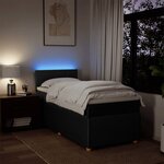 vidaXL Sommier à lattes de lit et matelas Noir 80x200 cm Tissu