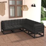 vidaXL Salon de jardin 5 Pièces avec coussins Bois de pin massif