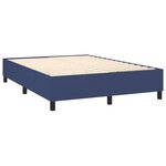 vidaXL Sommier à lattes de lit et matelas et LED Bleu 140x190 cm Tissu