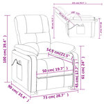 vidaXL Fauteuil électrique de massage Taupe Tissu