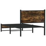 vidaXL Cadre de lit en métal sans matelas chêne fumé 90x200 cm