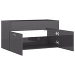 vidaXL Armoire d'évier Gris brillant 90x38 5x46 cm Aggloméré