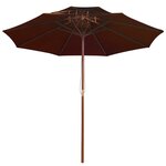 vidaXL Parasol double avec mât en bois Terre cuite 270 cm