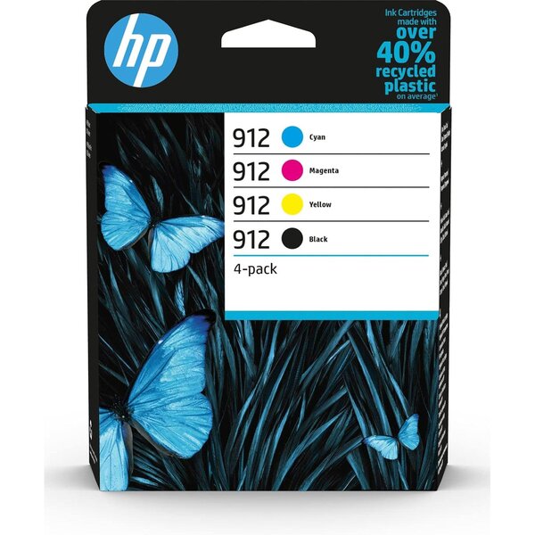 Pack 912 de 4 Cartouche Jet d'encre (1 Noir + 1 Cyan + 1 Magenta + 1 Jaune) HP sous blister HP