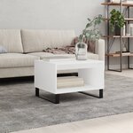 vidaXL Table basse blanc 60x50x40 cm bois d'ingénierie