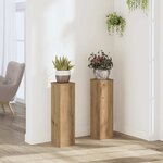 vidaXL Supports pour plantes 2 Pièces chêne artisanal bois d'ingénierie