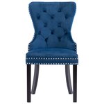 vidaXL Chaises à manger lot de 4 bleu velours