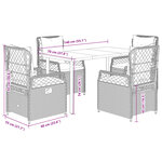 vidaXL Ensemble à manger de jardin et coussins 5 Pièces gris clair rotin