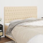 vidaXL Têtes de lit 4 Pièces Crème 90x7x78/88 cm Tissu