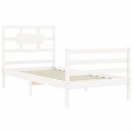vidaXL Cadre de lit avec tête de lit blanc 90x200 cm bois massif
