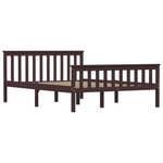 vidaXL Cadre de lit Marron foncé Bois de pin massif 140x200 cm