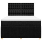 vidaXL Sommier à lattes de lit avec matelas Noir 140x200 cm Tissu