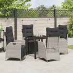 vidaXL Ensemble de salle à manger de jardin 5 pièces gris clair en poly rattan