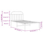 vidaXL Cadre de lit métal avec tête de lit blanc 107x203 cm