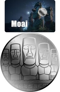 Monnaie MOAI 1/1000 Oz Platine 12$ Liberia 2026 (PRÉCOMMANDE)
