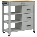 vidaXL Chariot de cuisine MONZA 84x40x90 cm bois massif de pin