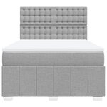 vidaXL Sommier à lattes de lit avec matelas Gris clair 160x200cm Tissu