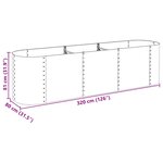 vidaXL Lit surélevé de jardin 320x80x81 cm Acier galvanisé Argenté