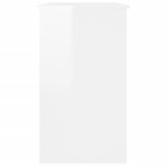 vidaXL Bureau Blanc brillant 90x45x76 cm Bois d’ingénierie