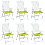 vidaXL Coussins de chaise de jardin lot de 6 vert vif 40x40x3 cm