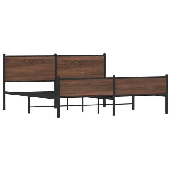 vidaXL Cadre de lit en métal sans matelas chêne marron 180x200 cm