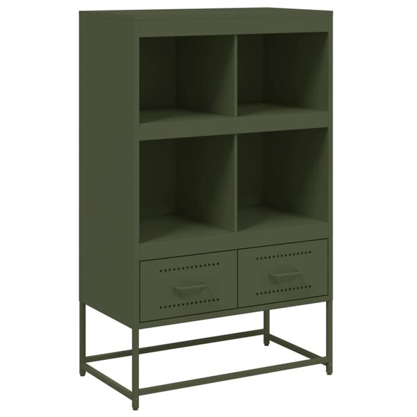 vidaXL Buffet haut vert olive 68 5x39x111 5 cm acier laminé à froid