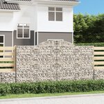 vidaXL Paniers à gabions arqués 3 Pièces 300x30x160/180 cm fer galvanisé