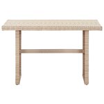 vidaXL Table de jardin Beige 110x60x74 cm Résine tressée