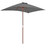 vidaXL Parasol avec mât en bois 150 x 200 cm Anthracite