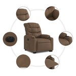 vidaXL Fauteuil inclinable électrique marron tissu