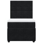 vidaXL Sommier à lattes de lit et matelas Noir 80x200 cm Velours