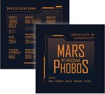 Pièce de monnaie en Or 100 Dollars g 31.1 (1 oz) Millésime 2024 MARS FROM PHOBOS