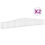 vidaXL Paniers à gabions arqués 2 Pièces 400x30x40/60 cm Fer galvanisé