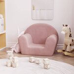 vidaXL Canapé pour enfants rose peluche douce