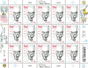 Feuille de 15 timbres - Paul Bocuse (1926-2018) - Lettre Verte