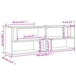 vidaXL Meuble TV Noir 149x30x52 cm Bois d'ingénierie