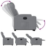 vidaXL Fauteuil inclinable électrique gris clair tissu