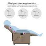 vidaXL Fauteuil inclinable de massage électrique cappuccino similicuir