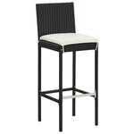 vidaXL Ensemble de bar de jardin 5 Pièces noir bois massif acacia rotin