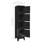 vidaXL Armoire à casiers Noir 38x45x180 cm Acier