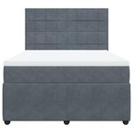 vidaXL Sommier à lattes de lit et matelas Gris foncé 140x190cm Velours