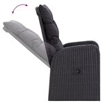 vidaXL Ensemble de salle à manger jardin 5 pièces avec coussins noir poly rattan bois d'acacia