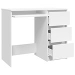 Bureau table poste de travail meuble d'ordinateur informatique étude 90 x 45 x 76 cm bois d’ingénierie blanc 02_0023528